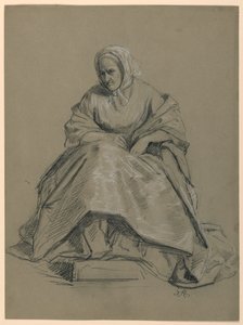 رسم، دراسة ل "استقبال مارثا واشنطن"، 1860 بواسطة دانييل هنتنغتون