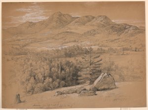 رسم، منظر لجبل تشوكوروا، من التل إلى يمين طريق ألباني، 12 سبتمبر 1854 بواسطة دانييل هنتنغتون