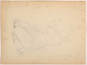 رسم، امرأة راكعة، حوالي عام 1852 بواسطة دانييل هنتنغتون