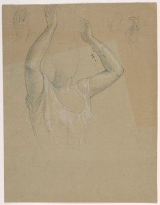 رسم، امرأة رافعة يديها A، 1844-1845 بواسطة دانييل هنتنغتون