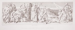 يظهر النجم الناري في إنجلترا ، وهو أمر مهم من الكارثة ، ويبرره الراهب من Malmesbury ، من "قصة الفتح النورماندي" ، منقوش بواسطة L. Gruner ، 1866 بواسطة دانيال ماكليز