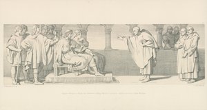 Hugues Maigrot ، وهو راهب ، لديه جمهور من الملك هارولد ، لاقتراح شروط من دوق ويليام بواسطة دانيال ماكليز