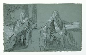 دراسة لوليام موراي ، إيرل مانسفيلد الأول ، 1782-1783 (الجرافيت والطباشير الأبيض والأسود على ورق أزرق رمادي) بواسطة دانيال ميتينز