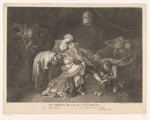 وداعا لجان كالاس في السجن Les adieux de Calas ، a sa famille (العنوان على الكائن)