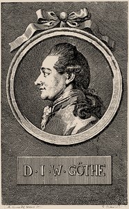 صورة للمؤلف يوهان فولفجانج فون جوته 1749-1832 ، 1776. بواسطة دانيال نيكولاوس شودويكي