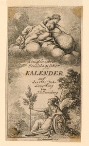 صفحة العنوان لـ "Königl: Grosbrit [Anian] تقويم الأنساب لعام 1781 في Lauenberg بواسطة JG Berenberg" بواسطة دانيال نيكولاوس شودويكي