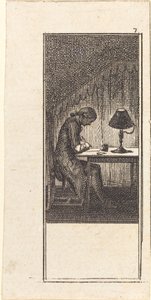 شاب يكتب بواسطة Lamplight بواسطة دانيال نيكولاوس شودويكي