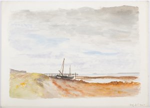 Holy Island ، 1895 (قلم رصاص ومرحاض على ورق) بواسطة دانيال أوليفر