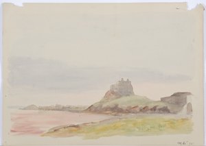 Holy Island ، 1895 (قلم رصاص ومرحاض على ورق) بواسطة دانيال أوليفر