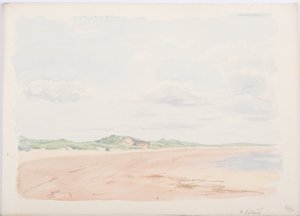 Holy Island ، 1896 (قلم رصاص ومرحاض على ورق) بواسطة دانيال أوليفر