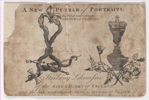 لوحات ألغاز ملوك وملكات إنجلترا وفرنسا ، 1794. بواسطة دانيال أورم