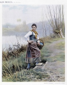 امرأة عائدة من النهر بواسطة R. Knight ، c. 1905 بواسطة دانيال ريدجواي نايت