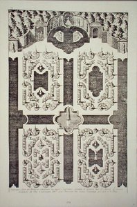 تصميم الحديقة ، من "New Book of Parterres" (نقش) بواسطة دانيال الأكبر ماروت