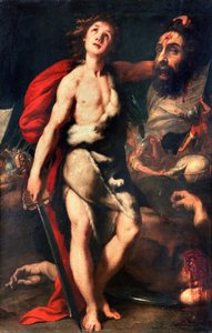 ديفيد الفائز بالعملاق جالوت يحمل رأسه بيده رسم دانييل كريسبي (1598-1630) 1623 بالازو بوروميو ، إيزولا بيلا ، ستريسا إيطاليا بواسطة دانييلي كريسبى
