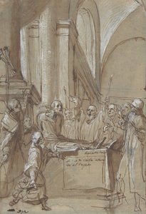ريمون ديوكريس يتحدث خلال جنازته من حياة القديس برونو في كولونيا ، 1628-1629. بواسطة دانييلي كريسبى