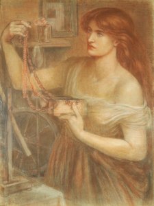 Risen at Dawn - Gretchen Discover Fausts Jewels ، 1868 (الطباشير على الورق) بواسطة دانتي جابرييل تشارلز روسيتي