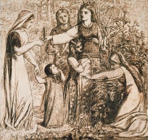 رؤية دانتي لماتيلدا تجمع الزهور ، c1855 بواسطة دانتي جابرييل روسيتي