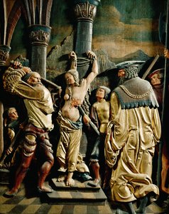 استشهاد القديسة أغاثا (نقش من خشب الجير) بواسطة مدرسة الدانوب