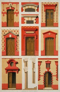 تصميمات للإسقاطات والأقواس من الطوب ، رسم توضيحي من La Brique Ordinaire بقلم J.Lacroux ، Editions Ducher بواسطة دومونت دومونت