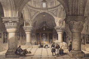 Chapel of St Helena (colour litho) بواسطة ديفيد (بعد) روبرتس