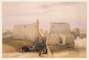 مصر ، مدخل معبد الأقصر ، نقش بناءً على رسم ديفيد روبرتس بواسطة ديفيد (بعد) روبرتس