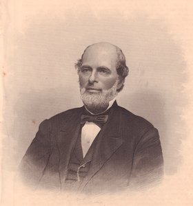 صورة للسياسي الأمريكي جورج تي كوب (1813-1870) ، نقش بواسطة FE Jones من مستودع السيدات ، الولايات المتحدة ، حوالي عام 1870