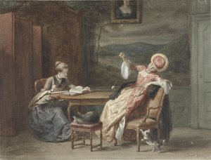 امرأتان صغيرتان على طاولة