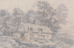 كوخ في هيريفوردشاير ، حوالي عام 1820 (جرافيت على ورق)