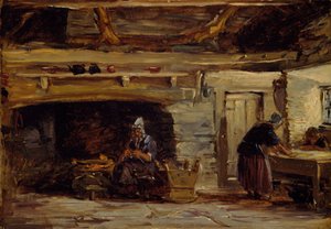 الكوخ الداخلي ، Trossavon بالقرب من Bettws-y-Coed ، 1844-1847. بواسطة ديفيد كوكس الأكبر