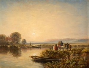 في انتظار العبارة - الصباح ، 1851. بواسطة ديفيد كوكس الأكبر