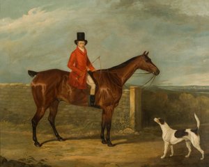 جون هول كينت في ملابس الصيد يجلس على حصان ، 1825 بواسطة ديفيد دالبي