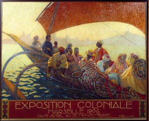 الاستعمار: ملصق للمعرض الوطني الاستعماري في مرسيليا. ملصق ديفيد ديليبيان (1866-1932). 1906 مرسيليا ، متحف البحرية - الاستعمار: ملصق للمعرض الاستعماري الوطني في مرسيليا بواسطة ديفيد ديليبيان (1866-1932). 1906.