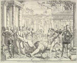 استشهاد القديس كريستوفر ، من قصة القديسين جيمس وكريستوفر في عام 1776. بواسطة ديفيد جيوفاني