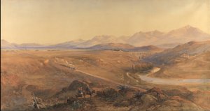 قطار بخاري على السكة الحديد العثمانية ، 1859 (مرحاض وقلم رصاص مع لون الجسم)