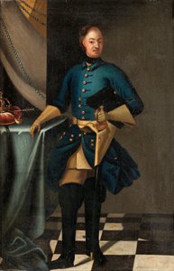 صورة لملك السويد تشارلز الثاني عشر 1682-1718 ، ج. 1716 بواسطة ديفيد كرافت من