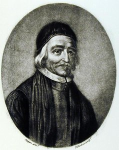 صورة للدكتور توماس بيلي ، نقشها ريتشارد إيرلوم (1743-1822) من شخصيات لامعة في التاريخ البريطاني (mezzotint)