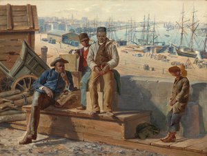 بلاك بويز على رصيف الميناء ، ج. 1865. بواسطة ديفيد نورسلوب