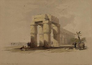 في الأقصر ، طيبة ، صعيد مصر ، من "مصر والنوبة" ، المجلد 1 (ليثو) بواسطة ديفيد روبرتس