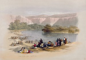 ضفاف الأردن ، الثاني من أبريل 1839 ، اللوحة 48 من المجلد الثاني من "الأرض المقدسة" ، التي نقشها لويس لويس (1806-85) حانة. 1843 بواسطة ديفيد روبرتس