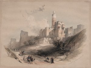 قلعة القدس ، بدون الأسوار ، برج داود بواسطة ديفيد روبرتس