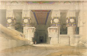 واجهة معبد حتحور ، دندرة ، من "مصر والنوبة" ، نقشها لويس هاغي (1806-1885) المنشور في لندن ، 1838 بواسطة ديفيد روبرتس