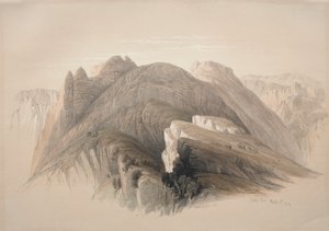 جبيل هور. جبل هور ، من المنحدرات المحيطة بالبتراء ، 1839. بواسطة ديفيد روبرتس