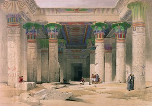 جراند بورتيكو لمعبد فيلة ، النوبة ، من "مصر والنوبة" ، نقشها لويس هاغي (1806-1885) المنشور في لندن ، 1838