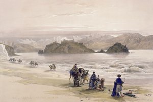 جزيرة جراي ، خليج العقبة ، شبه الجزيرة العربية بترا ، 27 فبراير 1839 ، اللوحة 108 من المجلد الثالث من "الأرض المقدسة" ، نقشها لويس هاغي (1806-85) حانة. 1849 بواسطة ديفيد روبرتس