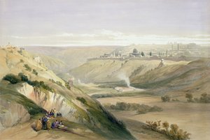 القدس ، 5 أبريل 1839 ، اللوحة 18 من المجلد الأول من "الأرض المقدسة" ، نقش بواسطة حانة لويس هاغه (1806-85). 1842 بواسطة ديفيد روبرتس
