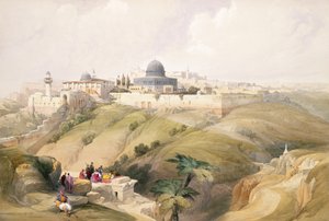 القدس ، 9 أبريل 1839 ، اللوحة 16 من المجلد الأول من "الأرض المقدسة" ، نقش بواسطة حانة لويس هاغي (1806-85). 1842