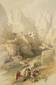 البتراء ، 10 مارس 1839 ، اللوحة 104 من المجلد الثالث من "الأرض المقدسة" ، نقشها لويس هاغي (1806-85) حانة. 1849 بواسطة ديفيد روبرتس