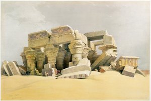 "أنقاض معبد كوم أمبو" ، مصر ، عام 1845 بواسطة ديفيد روبرتس