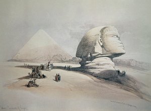 Sphynx في الجيزة. الطباعة الحجرية بواسطة ديفيد روبرتس