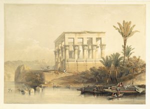 ال معبد هايثرال في فيلة ، يدعى سرير فرعون ، اللوحة 65 من المجلد الثاني من "مصر والنوبة" ، منقوش بواسطة حانة لويس هاغي (1806-85). 1849